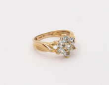 Load image into Gallery viewer, Pretty Vintage Estate Floral Aquamarine Ring Band, Stacking Ring.