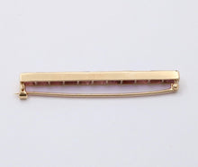 Load image into Gallery viewer, Victorian Emerald Cut Amethyst 14K Yellow Gold Bar Pin Brooch