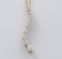 Load image into Gallery viewer, Vintage Diamond 14K Yellow Gold Curly Pendant.