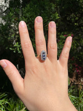 Load image into Gallery viewer, Edwardian Blue Sapphire Diamonds Yellow White Gold Ring
