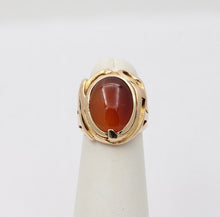 Load image into Gallery viewer, Art Nouveau Agate 14K Yellow Gold Ring