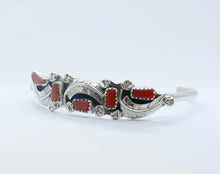 Load image into Gallery viewer, Handmade Sterling Silver and Coral Cuff Bracelet