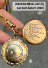 Load image into Gallery viewer, Antique Crescent & Star Gold Filled Locket Pendant