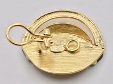 Load image into Gallery viewer, 1970's 18K Yellow Gold Malachite Clip Earrings