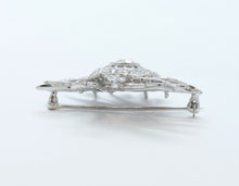 Load image into Gallery viewer, Ladies Vintage Flower Pinwheel 14K White Gold Diamonds Brooch Pin Pendant