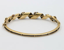 Load image into Gallery viewer, Vintage 14K Yellow Gold Floral Swirl Diamond Bangle