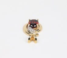 Load image into Gallery viewer, Vintage Garnet Diamond 14K Yellow Gold Pendant