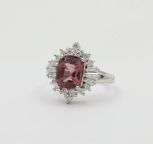 Load image into Gallery viewer, Vintage 14K White Gold Pink Spinel Diamond Alternative Engagement Ring