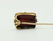 Load image into Gallery viewer, Vintage 10K Yellow Gold Sard Intaglio Stick Pin