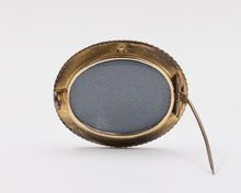 Load image into Gallery viewer, Victorian Etruscan Revival Turquoise 10K Yellow Gold Brooch Pendant Momento
