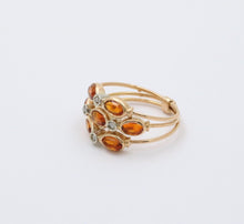 Load image into Gallery viewer, Vintage Portuguese Citrine Diamonds 19K Yellow Gold 3 Piece Ring Set
