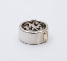 Load image into Gallery viewer, Funky 18K Gold Step Cut Baguette Diamond Wide Cigar Band, Stacking Ring.