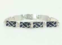 Load image into Gallery viewer, Vintage Sterling Silver Enamel Bracelet