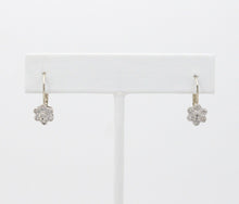 Load image into Gallery viewer, Sweet 14K White Gold Floral Round Cut Diamond Earrings