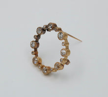 Load image into Gallery viewer, Antique 14K Yellow Gold Diamond Wreath Brooch