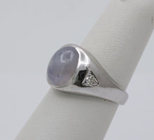 Load image into Gallery viewer, Vintage Star Sapphire Diamonds 14K White Gold Ring
