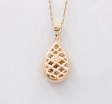 Load image into Gallery viewer, Vintage 14K Yellow Gold Diamond Teardrop Pendant