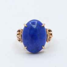 Load image into Gallery viewer, Victorian 14K Yellow Gold Lapis Statement Ring