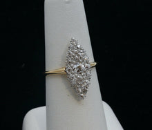 Load image into Gallery viewer, Victorian Navette 18K Yellow White Gold Diamonds Ring