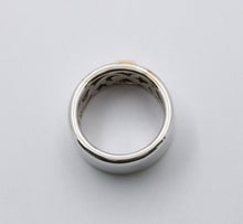 Load image into Gallery viewer, Funky 18K Gold Step Cut Baguette Diamond Wide Cigar Band, Stacking Ring.