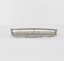 Load image into Gallery viewer, Art Deco 14K White Gold Diamond Filigree Brooch