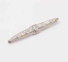 Load image into Gallery viewer, Art Deco Diamonds 14K White and Yellow Gold Brooch Pin