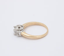 Load image into Gallery viewer, Vintage 14K Gold & Platinum Princess Cut Three Stone Diamonds Engagement Ring, R