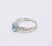 Load image into Gallery viewer, Classic 14K White Gold Aquamarine Ring, Engagement Ring