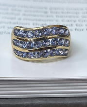 Load image into Gallery viewer, Vintage lavender Tanzanite Three layer Architecture Ring.