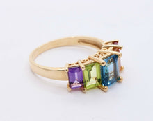 Load image into Gallery viewer, Vintage 14K Multi Stone Cocktail Ring