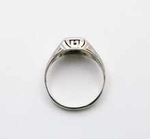 Load image into Gallery viewer, Art Deco Sapphire 14K White Gold Unisex Ring Band