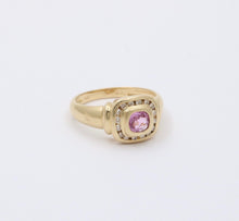 Load image into Gallery viewer, Vintage Pink Sapphire Diamonds 14k Yellow Gold Ring