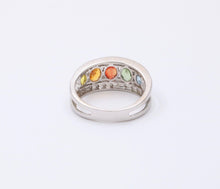 Load image into Gallery viewer, Fun Multi GemStones 14K White Gold Diamond Ring