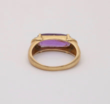 Load image into Gallery viewer, Vintage Amethyst Diamonds 14K Yellow White Gold Ring