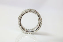 Load image into Gallery viewer, Vintage Checkerboard Tsavorite Garnet and Diamond 18K White Gold Ring