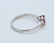 Load image into Gallery viewer, Vintage Natural Ruby Diamonds Platinum Ring