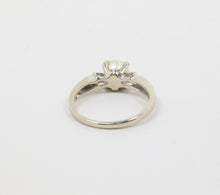 Load image into Gallery viewer, Vintage 14K White Gold Pearl Diamond Ring