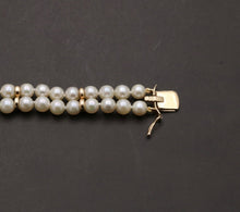 Load image into Gallery viewer, Vintage 14K Yellow Gold Beaded Two Layer Pearl Bridal Bracelets