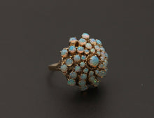 Load image into Gallery viewer, Vintage 14K Yellow Gold Australian Opal Cluster Ring.