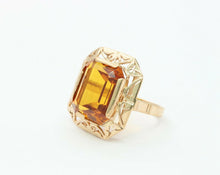 Load image into Gallery viewer, Art Deco 14K Yellow Gold Citrine Statement Ring