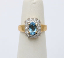 Load image into Gallery viewer, Topaz Diamonds 18K Yellow White Gold Halo Ring