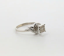 Load image into Gallery viewer, Champagne Colored Diamond Square 14K White Gold Engagement Ring