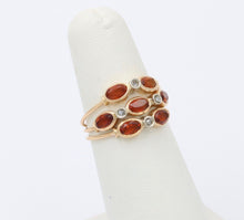 Load image into Gallery viewer, Vintage Portuguese Citrine Diamonds 19K Yellow Gold 3 Piece Ring Set