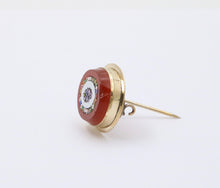 Load image into Gallery viewer, Vintage 10K Gold Filled Carnelian Pietra Dura Micro Mosaic Brooch, Pin