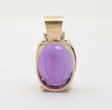 Load image into Gallery viewer, Vintage 14k Gold Amethyst Diamond Pendant.