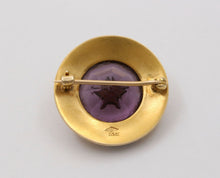 Load image into Gallery viewer, Victorian 14K Yellow Gold Amethyst Seed Pearl Brooch Pin