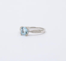 Load image into Gallery viewer, Classic 14K White Gold Aquamarine Ring, Engagement Ring