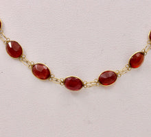 Load image into Gallery viewer, Victorian Handmade Garnet 14K Yellow Gold Necklace