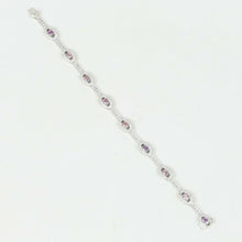 Load image into Gallery viewer, Vintage 18K White Gold Pink Sapphire Diamond Bracelet