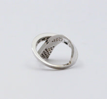 Load image into Gallery viewer, Cool Unisex Geometric Diamonds White Blue Diamonds 14K White Gold Ring